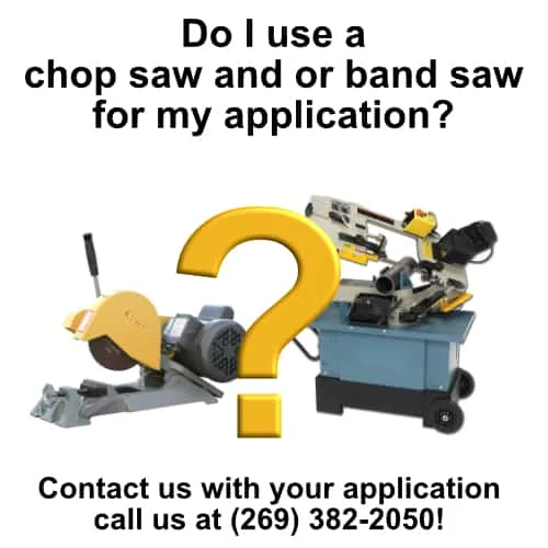 Do I use a chop saw and or band saw for my application?, chop saws, chop saw and or band saw, chop saw, shop, abrasive