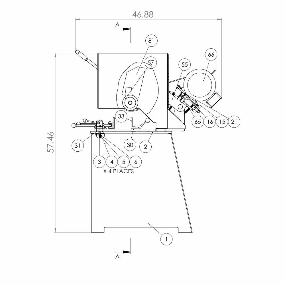 KM16-18 18 Inch Mitre Saw depth, metal fabricators and welding, Metal Fabrication, angle iron cutting, Manual mitre saw, custom metal fabrication