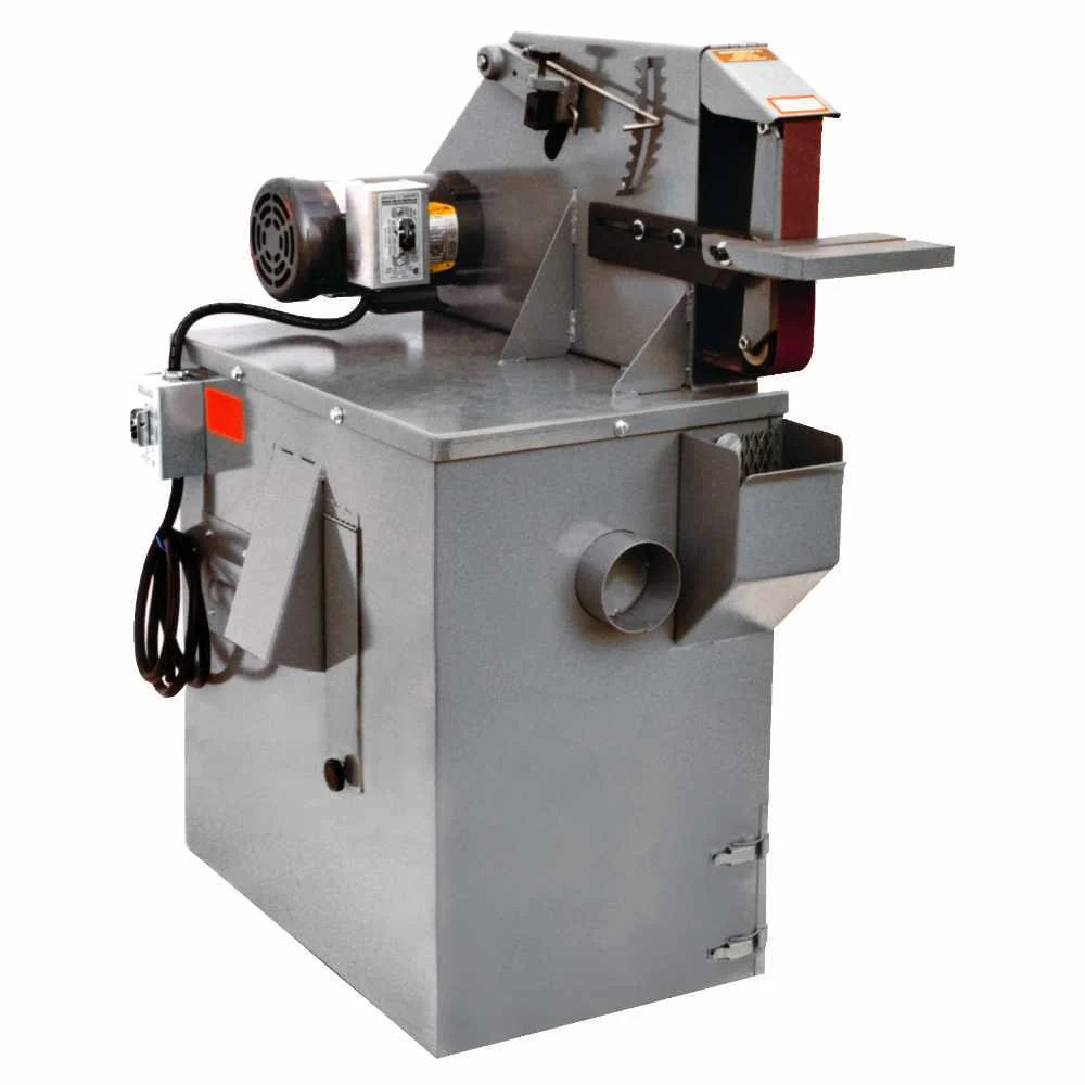 2 x 72 Inch Grinder and Vacuum - S272V, Deburring tool, multi wheel grinder, Workshop belt grinder, 2 x 72 Inch Grinder with Dust Extractor - S272V, grinder and vacuum, custom tools, structural steel, forged steel, ornamental iron, grinder with dust extractor, hot rolled steel, metal processing, industrial robotic automation. robotic cells.