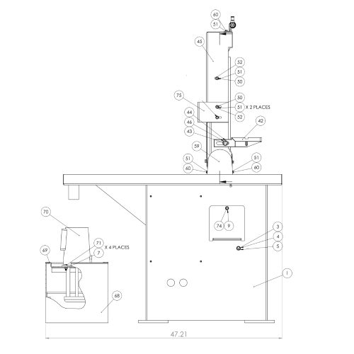 6 x 60 Inch Industrial Wet Sander, Finishing Sander