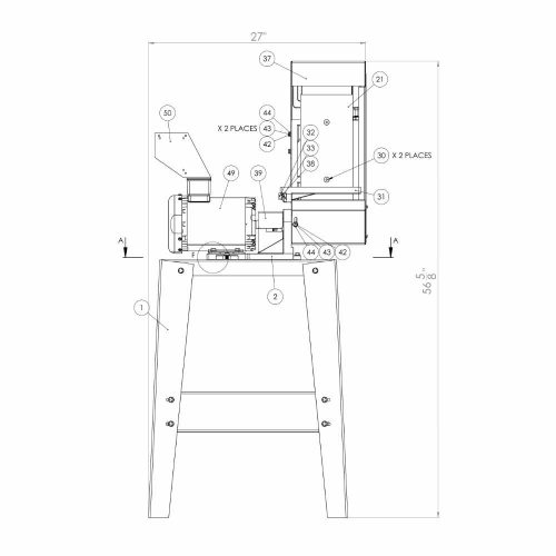 S6MS 6 x 48 Inch Sander with Stand